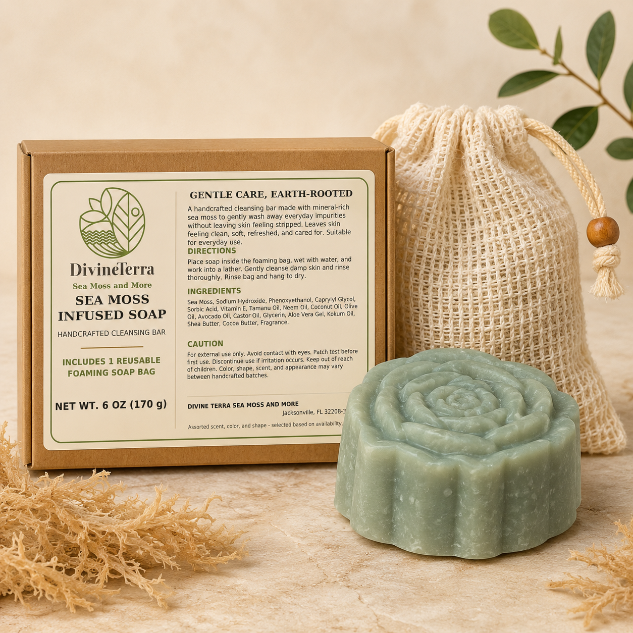 Divine Terra Sea Moss Infused Soap Bar